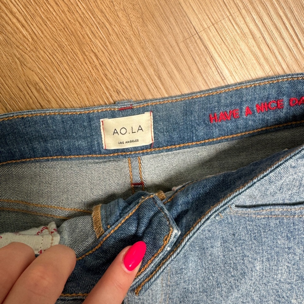 Alice + Olivia Patchwork Multi-Blue Denim Mini Sk… - image 3